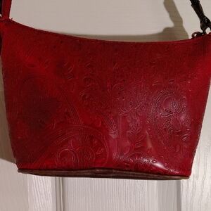 Relic Red Embossed Shoulder Bag